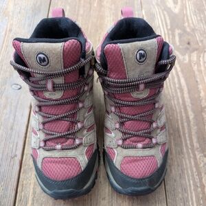 Merrell Moab 2 Mid Waterproof Sneakers In Purple/Tan Women's Size 6.5